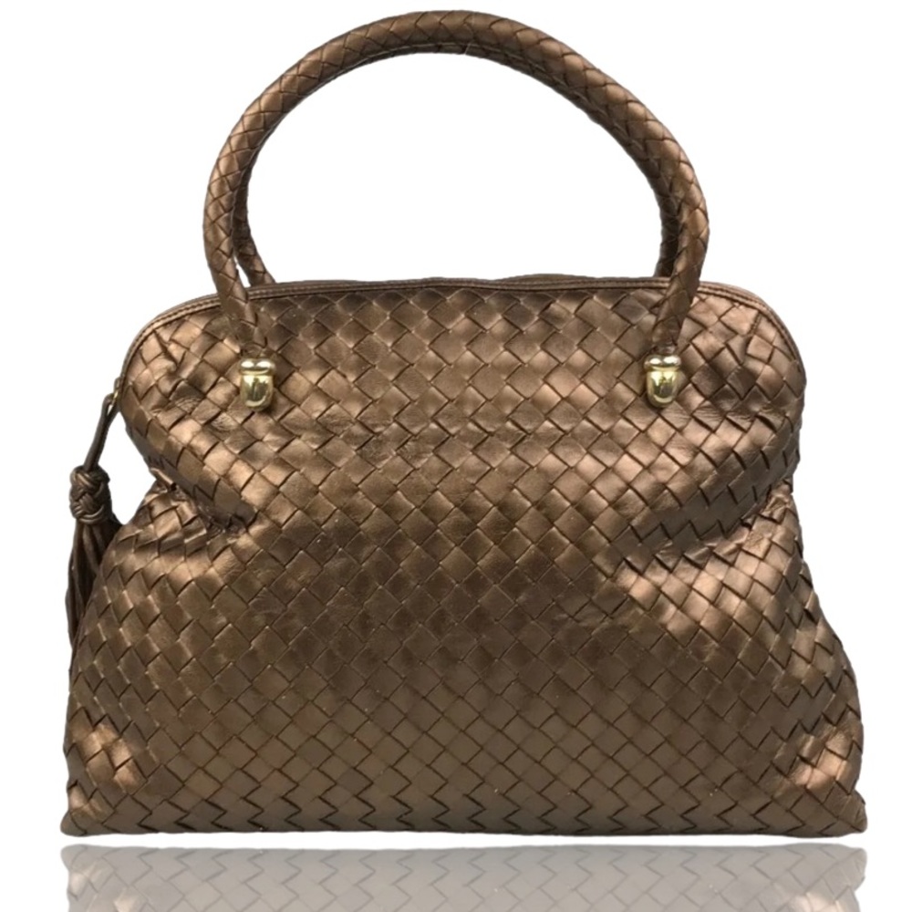 BOTTEGA VENETA Bag Handbag Brown Intrecciato 10700107003CIO Authentic Ra…